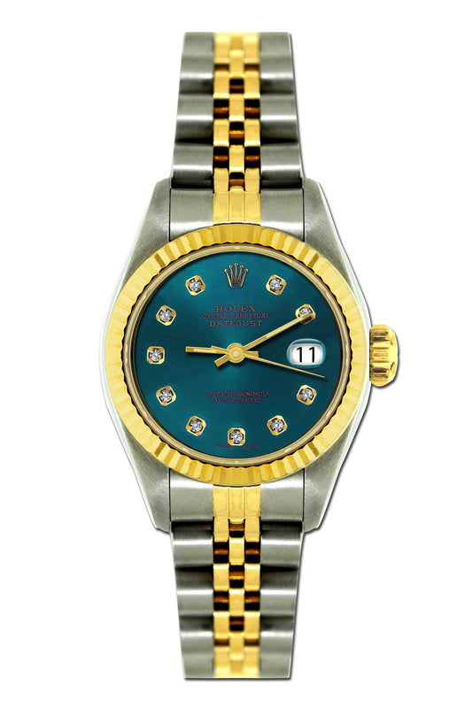 Rolex Datejust 26mm Yellow Gold and Stainless Steel Bracelet Sherpa Blue Dial