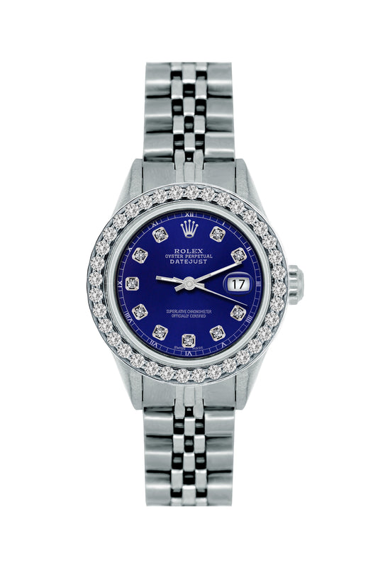 Rolex Datejust Diamond Watch, 26mm, Stainless SteelBracelet Midnight Blue Dial w/ Diamond Bezel