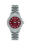 Rolex Datejust Diamond Watch, 26mm, Stainless SteelBracelet Bordeaux Dial w/ Diamond Bezel