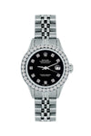 Rolex Datejust Diamond Watch, 26mm, Stainless SteelBracelet Black Dial w/ Diamond Bezel