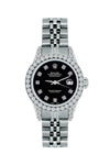 Rolex Datejust Diamond Watch, 26mm, Stainless SteelBracelet Black Russian Dial w/ Diamond Bezel and Lugs