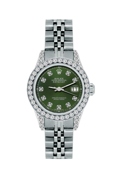 Rolex Datejust Diamond Watch, 26mm, Stainless SteelBracelet Black Forest Dial w/ Diamond Bezel and Lugs