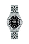 Rolex Datejust Diamond Watch, 26mm, Stainless SteelBracelet Black Dial w/ Diamond Bezel