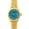 Rolex Datejust 26mm 18k Yellow Gold President Bracelet Blue Dial