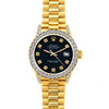 18k Yellow Gold Rolex Datejust Diamond Watch, 26mm, President Bracelet Bokara Grey Dial w/ Diamond Bezel and Lugs