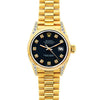 18k Yellow Gold Rolex Datejust Diamond Watch, 26mm, President Bracelet Bokara Grey Dial w/ Diamond Lugs