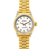 18k Yellow Gold Rolex Datejust Diamond Watch, 26mm, President Bracelet White Dial w/ Diamond Lugs