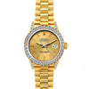 18k Yellow Gold Rolex Datejust Diamond Watch, 26mm, President Bracelet Yellow Gold Dial w/ Diamond Bezel and Lugs