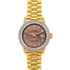 18k Yellow Gold Rolex Datejust Diamond Watch, 26mm, President Bracelet Earthern Dial w/ Diamond Bezel and Lugs