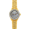 18k Yellow Gold Rolex Datejust Diamond Watch, 26mm, President Bracelet Gray Dial w/ Diamond Bezel