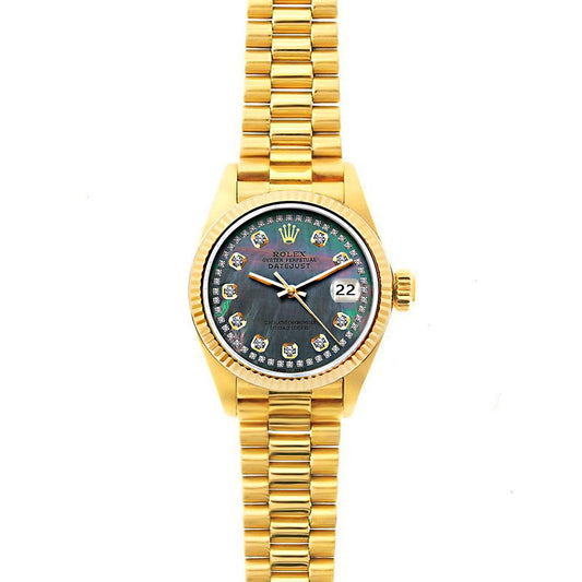 Rolex Datejust 26mm 18k Yellow Gold President Bracelet Mother of Pearl Dial