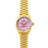 Rolex Datejust 26mm 18k Yellow Gold President Bracelet Pink Flower Dial