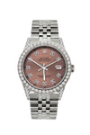 Rolex Datejust Diamond Watch, 36mm, Stainless Steel Rose Dial w/ Diamond Bezel and Lugs