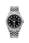 Rolex Datejust Diamond Watch, 36mm, Stainless Steel Black Dial w/ Diamond Bezel