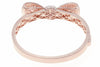 18K Rose Gold Diamond Bow Design Bangle With Round Cut Diamonds 7.84CT