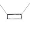 18K White Gold Diamond Rectangle Pendant with Chain 0.26CT