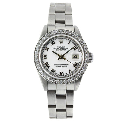 Rolex Datejust Ladies Diamond Watch, 69160 26mm, Stainless Steel Diamond Bezel