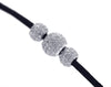 10K White Gold Three Diamond Ball Necklace With Round Cut Diamonds 2.00CT