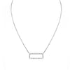 18K White Gold Diamond Rectangle Pendant with Chain 0.26CT