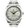 18K White Gold Rolex Diamond Watch, Day Date II 218239 41mm, Silver with Diamond Dial