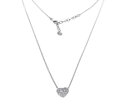 18K White Gold Diamond Heart Necklace With 0.50CT