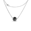 14K White Gold White and Black Diamond Ball Necklace 1.00CT