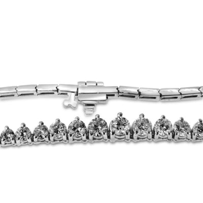 14K White Gold Graduated Diamond Tennis Necklace 6.00CT