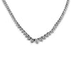 14K White Gold  Graduated Diamond Tennis Necklace 10.00CT