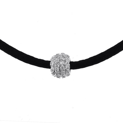 10K White Gold Diamond Ball Necklace With 1.74CT