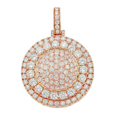 Rose Gold Diamond 3D Circle Pendant