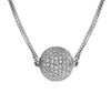 14K White Gold Diamond Ball Necklace With Round Cut Diamonds 2.00CT