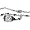 18K White Gold Necklace with Black and White Diamonds 3.32