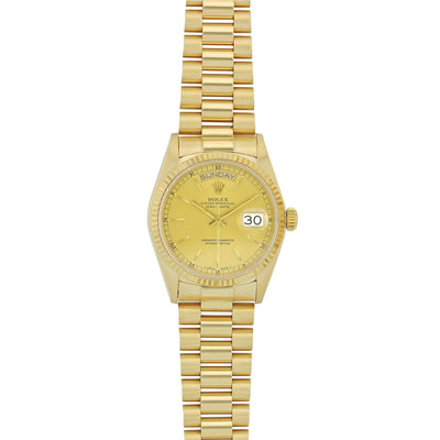 18K Yellow Gold Rolex Day Date President 36MM Champagne Dial