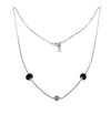 18K White Gold Ball Necklace with Black and White Diamonds 6.00CT