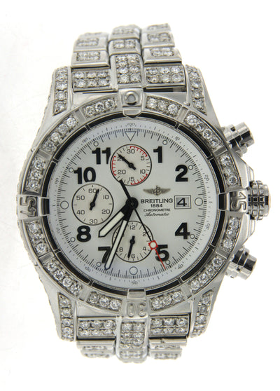 Stainless Steel Breitling Super Avenger with White Diamonds