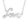 18K White Gold Diamond "Love" Pendant with Chain 0.20CT