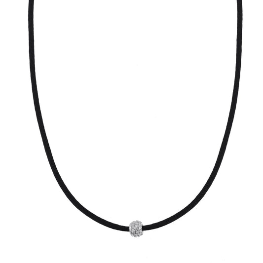 10K White Gold Diamond Ball Necklace With 1.74CT