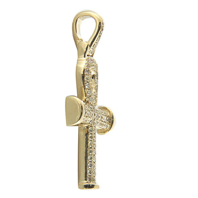 Yellow Gold Ankh Pendant with Diamonds