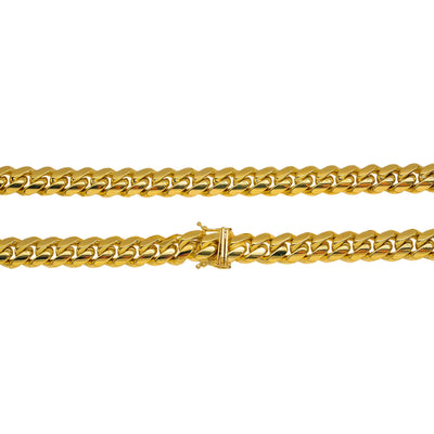 Men's Solid Miami Cuban Link Chain 10K Yellow Gold