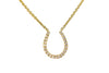 18K Yellow Gold Diamond Horseshoe Pendant with Chain 0.17CT