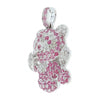 Diamond and Pink Sapphire Teddy Bear Pendant