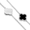 18K White Gold Diamond Necklace With Black Onyx And Round Cut Diamonds 2.30CT