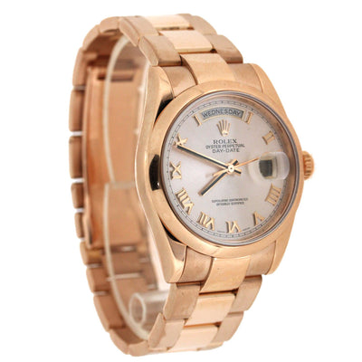 18K Rose Gold Rolex Oyster Perpetual Day Date President 36mm Roman Numerals Dial 118205