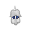 18K White Gold "Hamsa" Women's Pendant with 0.55CT Diamonds & 0.43CT SAP