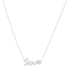 18K White Gold Diamond Love Pendant with Chain 0.25CT