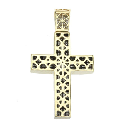 Yellow Large Princess Cut Diamond Cross