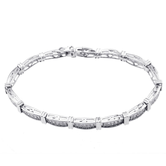 14K White Gold Princess Cut Diamond Bracelet With 7.50CT