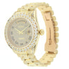 18K Yellow Gold Rolex Diamond Watch, Day Date President 36mm, Diamond with Roman Numerals dial W/ 12CT Diamond Bezel & Lugs