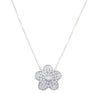 18K White Gold Diamond Flower Pendant with Chain 2.75CT