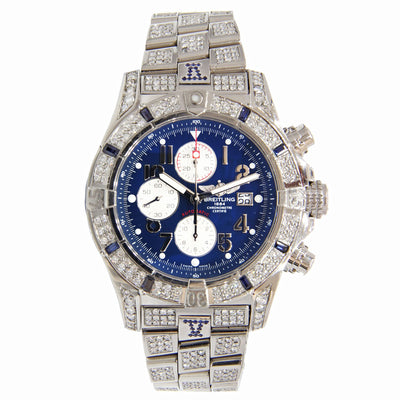 Breitling Super Avenger Stainless Steel Covered in Diamonds 48mm